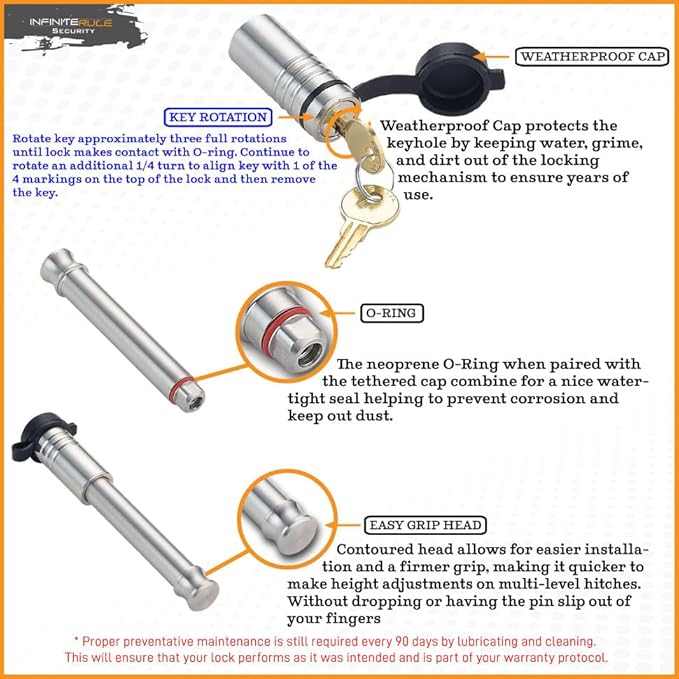 61582 | 2 Pack, Keyed Alike, Gooseneck Coupler Lock for Gen-Y Hitch Gooseneck Torsion Suspension Coupler - Fits Coupler Only - Does NOT FIT Vehicle Receiver