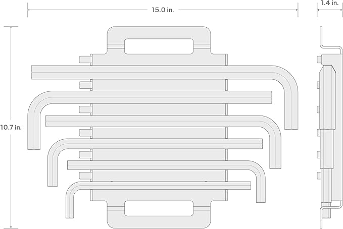 TEKTON Flat End Hex L-Key Set with Rack, 6-Piece (7/16-3/4 in.) | KLX92101