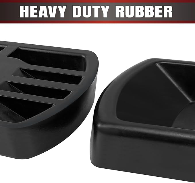 HOXWELL Rubber Wheel Dock for Trailer Tongue Jack, Suit for 6" Castor, Heavy Duty Wheel Dock 1 Pack for Cargo Camper RV Boat Roller Stopper, 6 in Caster Chock Easy to Store and Transport, Black