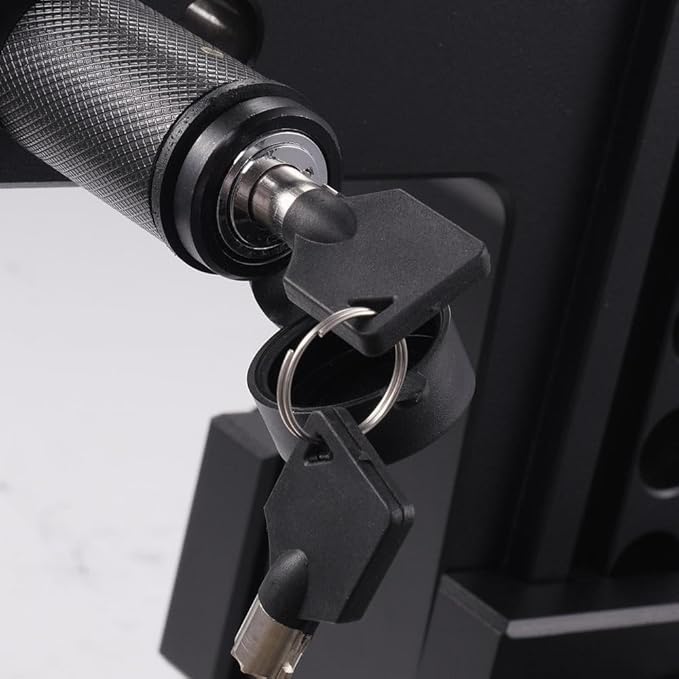 Elsjoy 5/8" Trailer Hitch Lock with Extra Long 4-1/2" Span, Locking Hitch Pin for 3 Inch Receiver with Anti-Rattle O-Rings for Trailer, Truck, Car