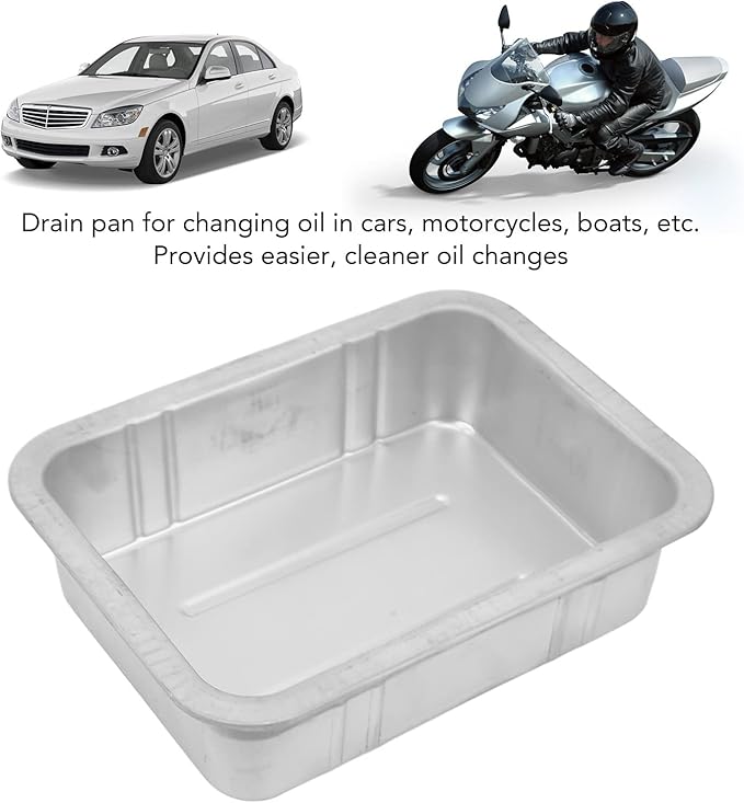 Asixxsix Oil Drain Pan, Metal Universal Oil Change Drain Pan Leak Portable Oil Drip Catcher Pan Strong and Automotive Drain Pan for Cars, Motorcycles, Boats (5L)