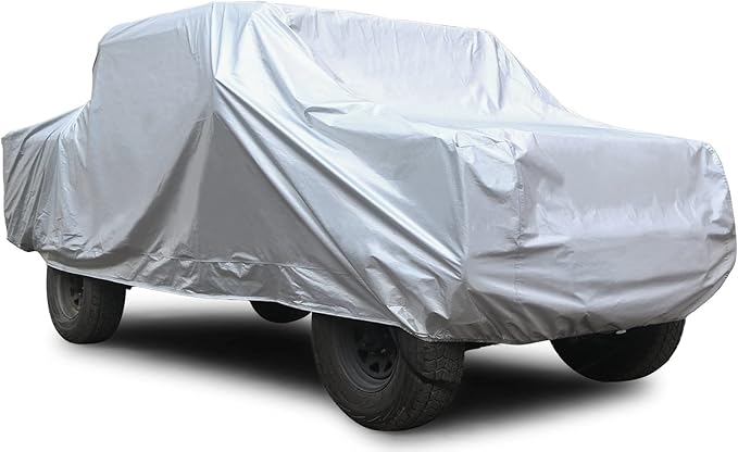 SEAZEN Car Cover 6 Layers, Waterproof Truck Car Cover, Snowproof/UV Protection/Windproof, Universal Car Covers Breathable Fabric with Cotton (231" to 242")