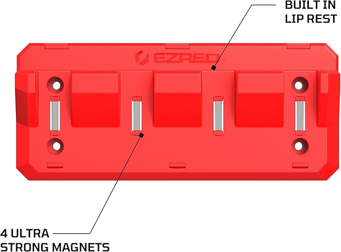 Magnetic 4 Slot Pry Bar Holder with Mounting Holes Non-Marring TPEE Low Profile Design Organization