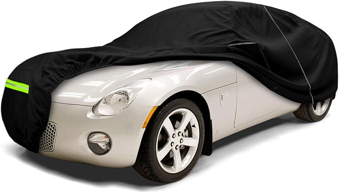 Waterproof Car Cover Replace for 2006-2010 Pontiac Solstice/GXP 2-Door Coupe & Roadster, 210T All Weather Classic Car Covers with Zipper Door & Lock for Snow Rain Dust Protection