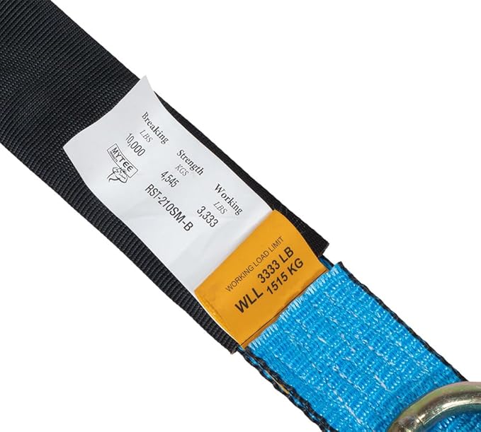 Mytee Products 4 Pack 2" x 120" Car Tie Down Straps for Trailer with Flat Hook - 3333 LB WLL Blue Lasso Style Tire Strap for Car Trailer with Ratchets - Vehicle Tie Down Wheel Straps for Hauling Cars