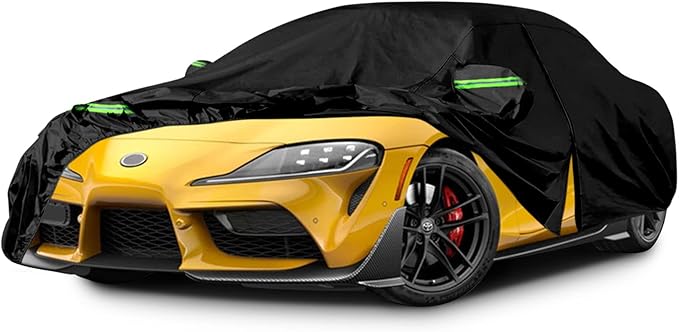 Waterproof Car Covers Replace for 2020-2025 Toyota Supra GR A90 A91 MK5, 6 Layers All Weather Custom-fit Car Cover with Zipper Door for Snow Rain Dust Hail Protection