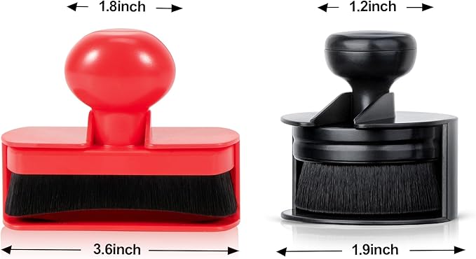 Large Tire Shine Applicator Brush,Vegan Tire Shine Applicator with Curved Brush Head - Automotive Tire Dressing Applicator Brush with Storage Stand for Tire Detailing, 3.6 Inch Length (Red)