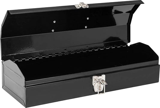 Torin ATB102B 16" Hip Roof Style Portable Steel Tool Box with Metal Latch Closure, Black