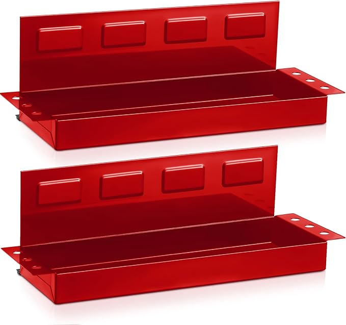 Tandefio 2 Pcs 12" Magnetic Tool Box Tray with Screwdriver Holder Magnetic Can Holder Spray Can Organizer Magnetic Tool Shelf for Hand Tools Store Shop Workshop Garage, Holds 6 Screwdrivers