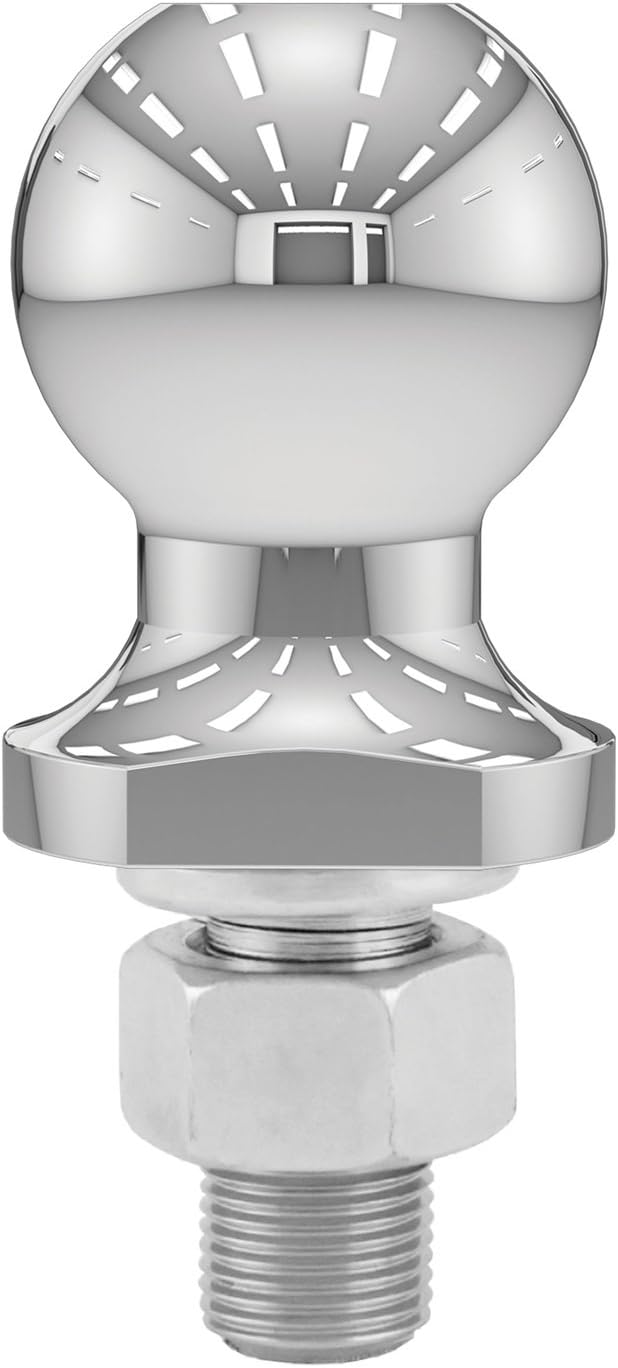 CURT 40096 Chrome ATV, UTV, Lawn Tractor Hitch Ball, 2,000 lbs, 1-7/8-Inch Diameter, 5/8 x 1-3/4-Inch Shank