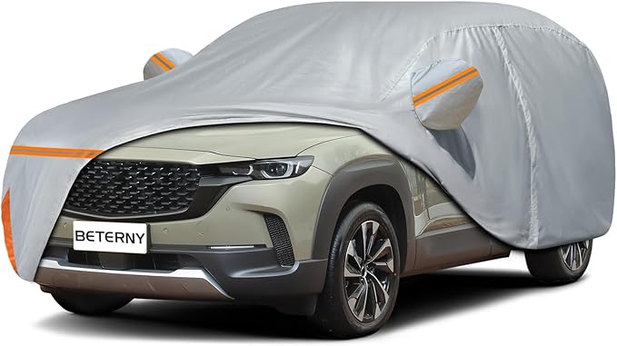 Car Cover for 2023-2025 Mazda CX-50/CX50, Waterproof Custom-fit All Weather Sun Rain UV Dust Snow Protection Outdoor CX50 Full Car Cover with Door Zipper and Cotton Lining-Gray