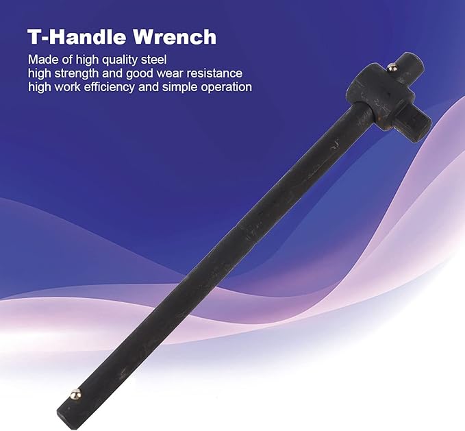 1/2" T-Handle Sliding Wrench Breaker Bar, 9.84 Inch Heavy Duty Steel Drive Socket Hand Tool, Gifts for Men & Dad