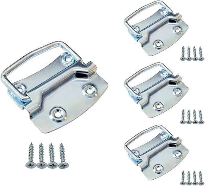 QCAA Heavy Duty Ring Pull Chest Handle for Box Lift Door Chest, 3.5", Zinc Plated, Made in Taiwan, 4 Pack