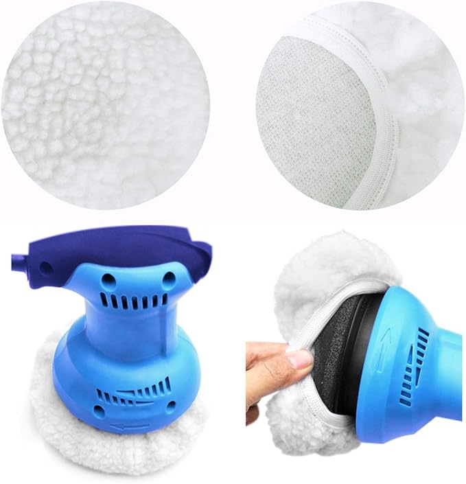 Car Polisher Pad Bonnet (5 to 6 Inch), 5Pcs Wool Polishing Bonnet Orbital Buffing Pad Cover Waxer Bonnet for Car Polisher