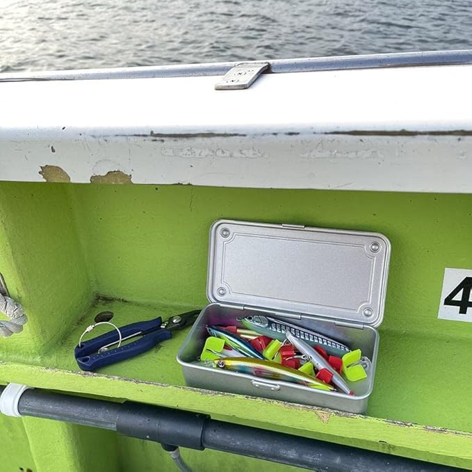 toyo steel tool box T-190 MG (MILITARY GREEN) H7.99×W4.29×D2.20inch Steel Trunk For Pegs, Metal fittings, Pen, Accessory, And Utility Knife Made In Japan