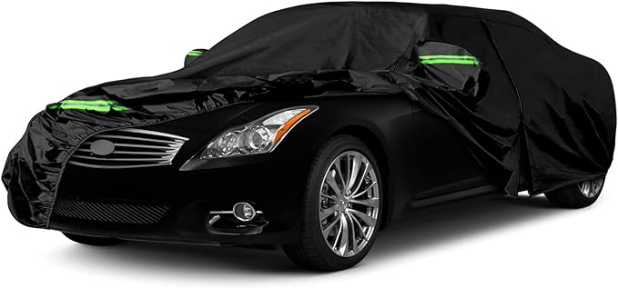 Waterproof Car Covers Replace for 2003-2015 Infiniti G35 G37 Coupe, 6 Layers All Weather Custom-fit Car Cover with Zipper Door & Windproof Bands for Snow Rain Dust Hail Protection (G35/G37 Coupe)