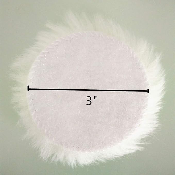 Sheepskin Wool Polishing Pad 3 Inches Soft Buffing Pads with Hook and Loop Back Wool Cutting Pad for Car, Furniture, Glass and So On (Pack of 10)