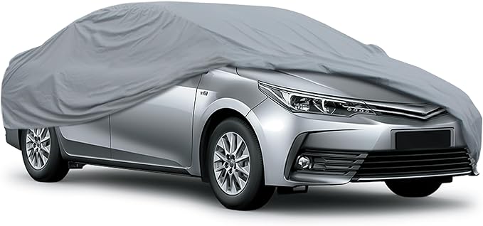 MotorTrend Custom Fit Car Cover for Toyota Corolla 2002-2018, All-Weather Protection for Cars Trucks & SUVs, UV Resistant Waterproof Scratch-Resistant, Vehicle Cover for Outdoor & Indoor