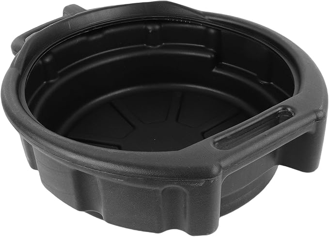 Oil Drain Pan, 10L Black Plastic Spill Proof Oil Drip Catcher with Anti Splashing Design, for Automotive Repair Home Workshop