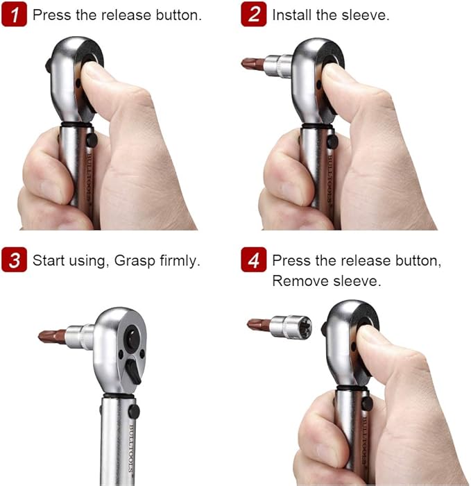 BULLTOOLS 1/4-inch Drive Dual-Direction Click Torque Wrench (20-200in.lb / 2.26-22.6Nm) 90-tooth High Accuracy Torque Wrench