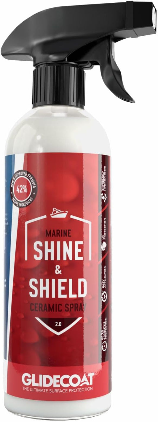 Glidecoat Marine Shine & Shield | 42% Ceramic Spray | Better than Boat Wax | Hydrophobic Spray with UV Protection | Marine Sealant Ceramic Spray | Sealant Boat Maintenance | 16oz