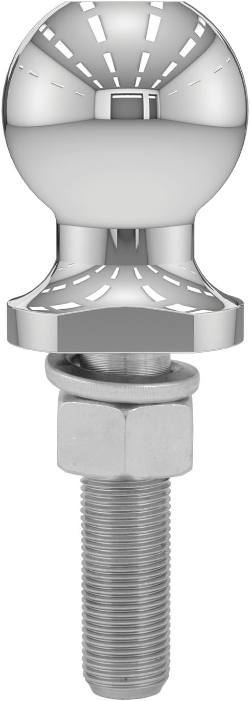 CURT 40073 Chrome Trailer Hitch Ball, 3,500 lbs, 2-Inch Diameter, 3/4 x 3-Inch Shank