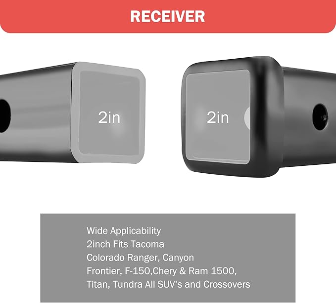 OPENROAD Adjustable Trailer Hitch Ball Mount Fits 2-Inch Receiver, 2’’ Ball 7500LBS, 6 7/8" Drop/ 5 1/2" Rise Drop Hitch, Hitch for Heavy Duty Truck with Pins