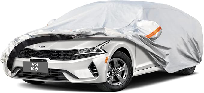 6 Layers Car Cover Custom Fit Kia K5 (2020-2025) Waterproof All Weather, Heavy Duty Outdoor Snow Sun Rain Uv Protection (Ships from US Warehouse, Delivery 3-8 Days)