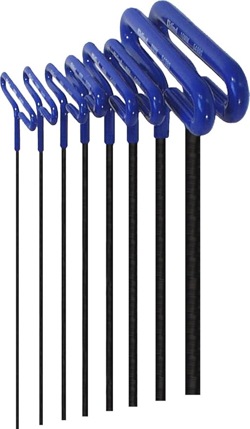 EKLIND 55198 Cushion Grip Hex T-Key allen wrench - 8pc set Metric MM sizes 2-10 (9In shaft)