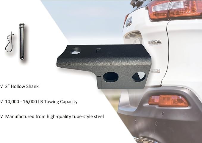 Hitch Pintle Lock for GEN-Y Hitch, 2" Hollow Shank Replacement Lock, 16,000 lbs Towing Capacity, Heavy Duty Tube Steel Construction, Anti-Rust Black Finish, Towing Safety Lock