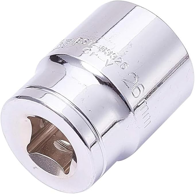 Utoolmart Shallow Socket, 1/2-Inches Drive 6-Point 26mm Metric Socket, Chrome Vanadium Steel Chrome Finish, for General Repairs