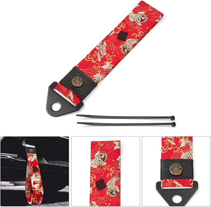 RASTP Car Front Bumper Tow Strap(Fishes Red)