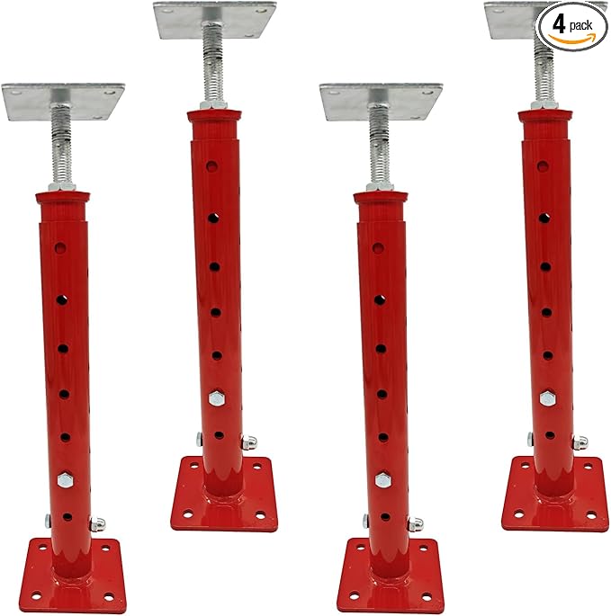 4 PCS Basement Floor Jack,House Jacks for Leveling,18.5-34.6" Adjustable Height Range,Load Capacity Up to 4400 lb(Each),Telescoping Jack for Temporary Support