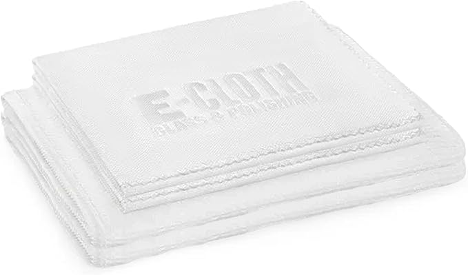 E-Cloth Microfiber Window Cleaning Cloth Kit - Glass Cleaning Cloth for Windows, Mirrors, Cars, Lenses, Eyeglasses, & More, Streak Free Clean, Machine Washable Reusable Towel - Recycled (2 Kits)