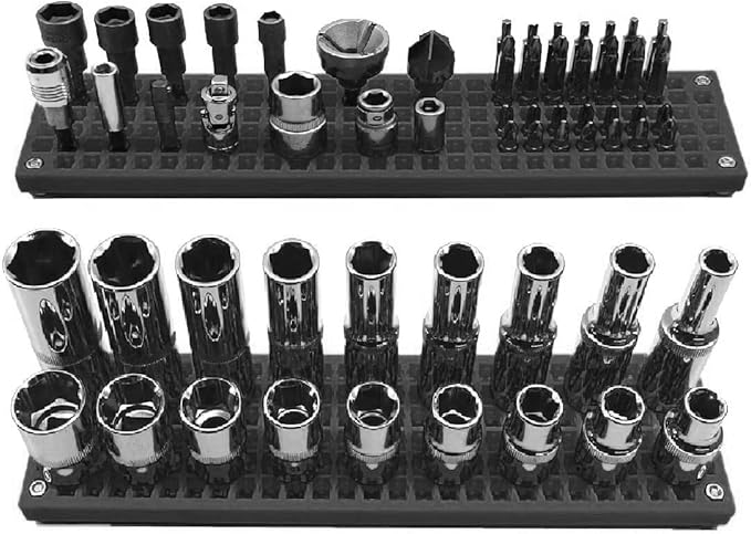 Organizer Genie - One Black Slim Pegboard to organize your Sockets, Wrenches, Pliers, Screwdrivers, Bits and All Other Tools
