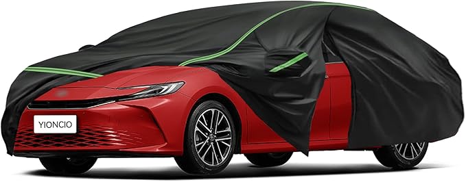 Car Cover fits Toyota Camry 1987-2026, Car Size, 6 Layers Waterproof All Weather Protection, Sun UV Rain Snow Resistant with Windproof Straps & Reflective Design
