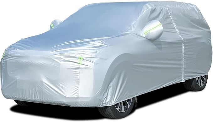 Tecoom Light Shell SUV Cover Waterproof UV-Proof Windproof, All Weather Indoor Outdoor with Zipper Design, Fit 206–215 Inches Full-Size SUV
