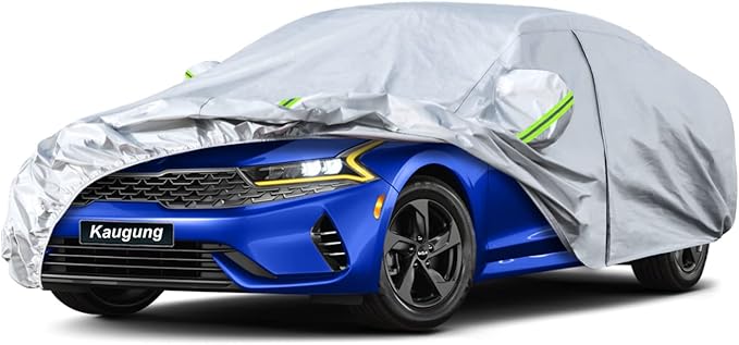 Kaugung 6 Layers Car Cover Custom Fit Kia K5 Sedan from 2021 to 2025, Waterproof All Weather Resistant Outdoor Indoor Sun Rain Dust Snow Protection. (USA Warehouse, Within 3-7 Days)