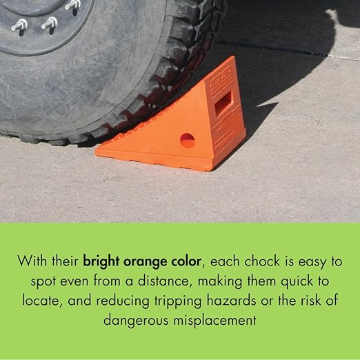 Checkers One Large Wheel Chock for 27-35" Tires, Heavy Duty Wheel Chocks for Semi Trucks, Utility, Tractor Trailer, 30k lb Load Capacity, Made in The USA, Polyurethane, UC1700