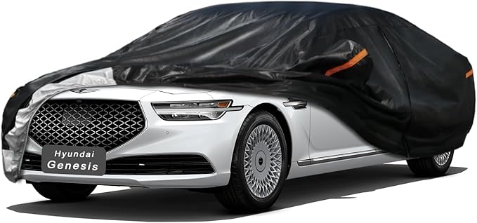 7 Layer Car Cover Custom Fit Hyundai Genesis Sedan (2008-2016) Waterproof All Weather, Heavy Duty Outdoor Snow Sun Rain Uv Protection (Ships from US Warehouse, Delivery 3-8 Days)
