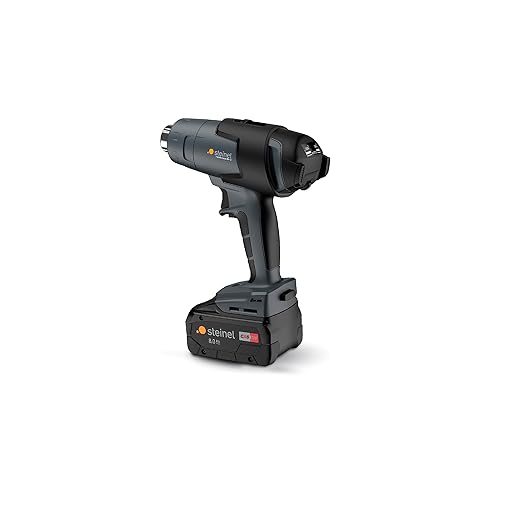Steinel Cordless Heat Gun MH3 with 8.0 Ah Battery and Charger, 18 V Professional Power Hot Air Gun, LCD Display, 930°F /7 cfm
