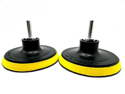 2 Pack 4" Hook and Loop Backing Pads Foam Backer Pad with 5/8”-11 – 4 inch Backup Pads for use with Angle Grinder or Drill Sanding Polishing Discs – Includes 2pcs 0.30” (8mm) Shank Adapters