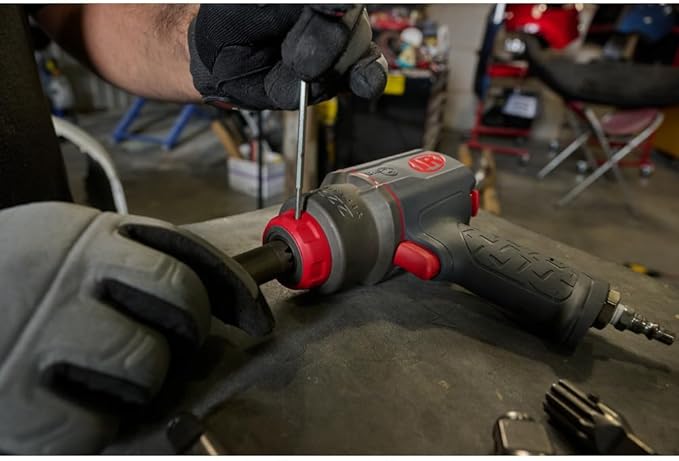 Ingersoll Rand 2236QPTIMAX DXS2 1/2" Air Impact Wrench, Quiet, 1500 ft-lb Torque, Titanium Hammercase, Pin Retainer, Pistol, Interchangeable Anvil, Multi-functional Tool