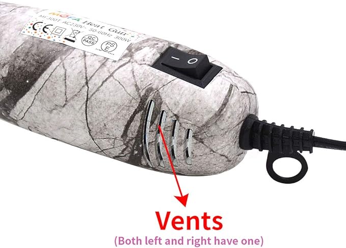 mofa Resin Heat gun,6.6ft Cable 300W Heat Gun for Crafts,Acrylic Paint Dryer Multi-Purpose Electric Heating Nozzle (Marble)