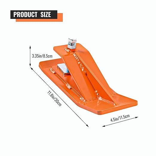 Doppy 2Pcs Tractor Bucket Edge Protector, 3/8'' Thick Snow Skid Tamer, Hex Lock Nuts & Bolts Included for Snow Removal, Leaves, Gravel Spreading,Orange