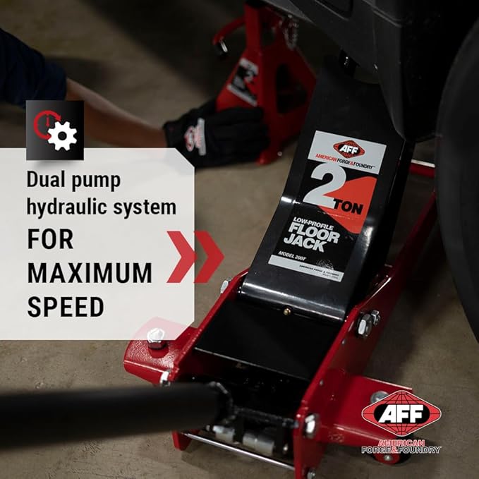 AFF 2 Ton Professional Floor Jack - Heavy Duty, Dual Pump - Low Profile Hydraulic Car Jack