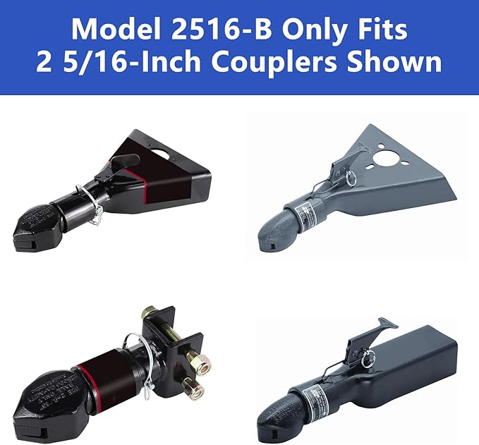 2516-B Heavy Duty Trailer Hitch Lock – Compatible with 2-5/16" Bulldog or Ram Couplers, Anti-Theft Tongue Lock for RV, Boat, Cargo, Utility, and Livestock Trailers (Blue)