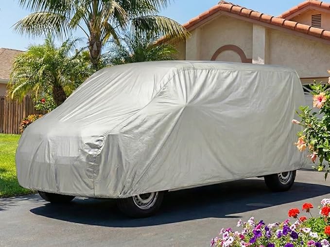 CarsCover 100% Sunblock Mini Van Fit Up to 195 inch Minivan Car Cover
