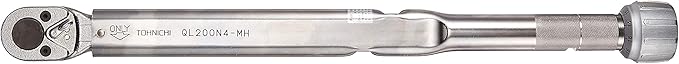 Tohnichi Ratchet Head Type Adjustable Torque Wrench with Metal Handle, 40-200, 2N.m, 1/2" Square Drive QL200N4-MH Torque Wrench