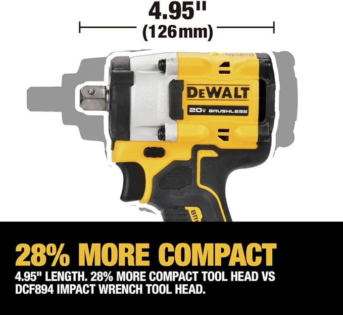 DEWALT ATOMIC 20V MAX* 1/2 in. Cordless Impact Wrench with Detent Pin Anvil (Tool Only) (DCF922B)